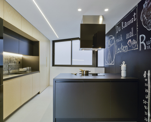 Cocina Vista de cocina en la reforma integral AyM