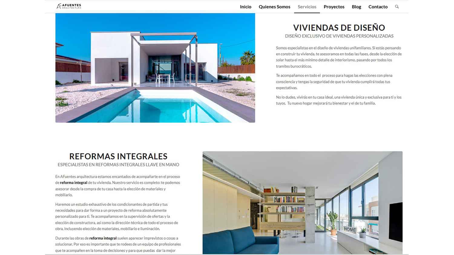Nueva imagen web AFuentes arquitectura para una experiencia renovada