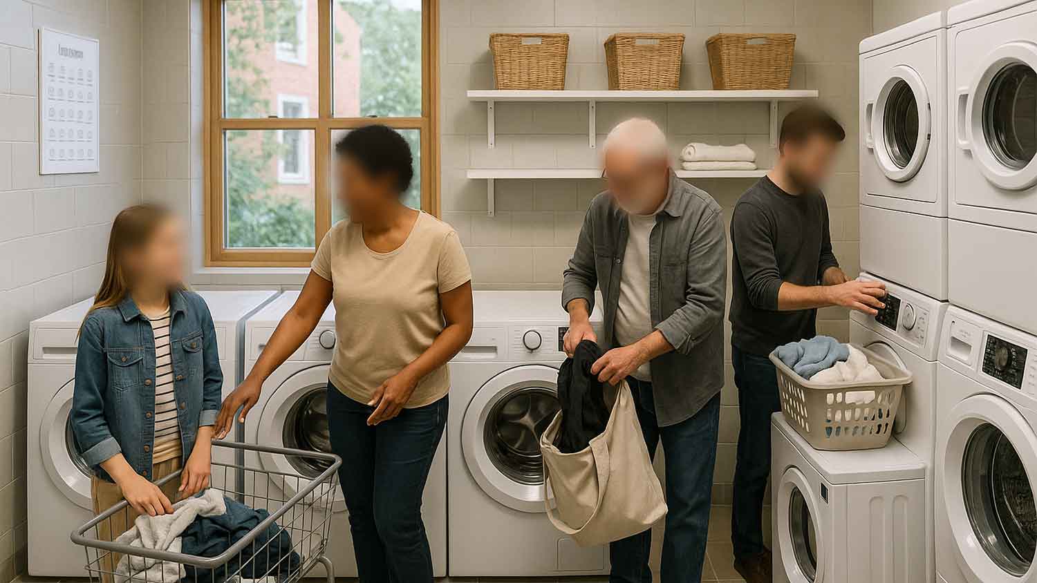 lavandería compartida en cohousing intergeneracional