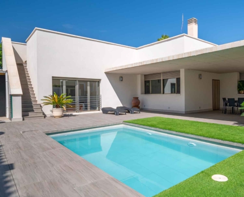 el coto, casa de diseño, vista piscina